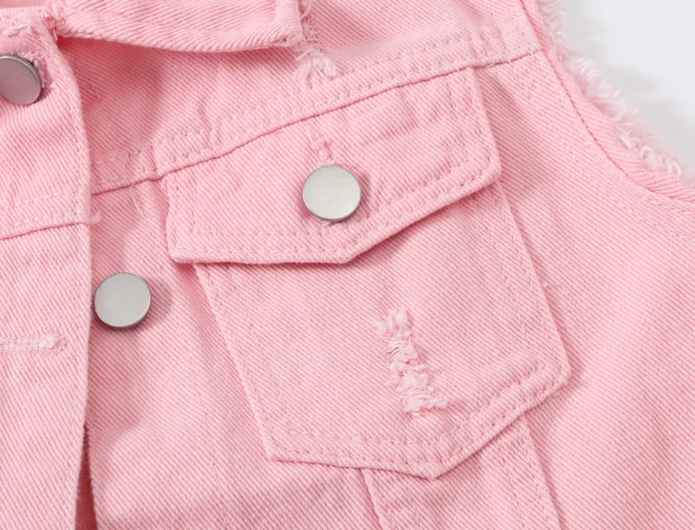 Denim Vest for Women Jacket Spring Streetwear Women Clothing Autumn Coats Fashion Clothes Casual Vintage Elegant Sleeveless