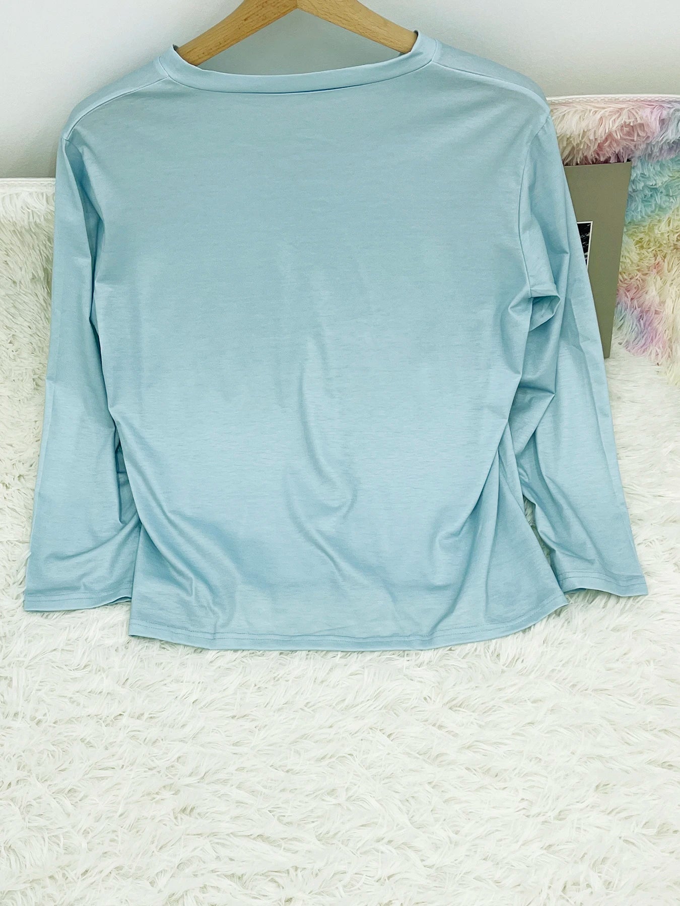 Plus Size Casual T-shirt Women's Plus Heart & Stripe Print Long Sleeve V Neck Slight Stretch Tunic T-shirt