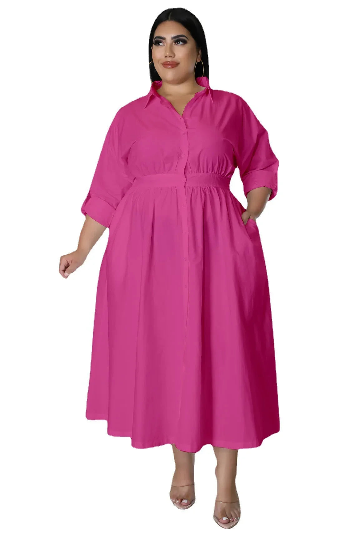 Elegant V-neck Long Sleeve Dress