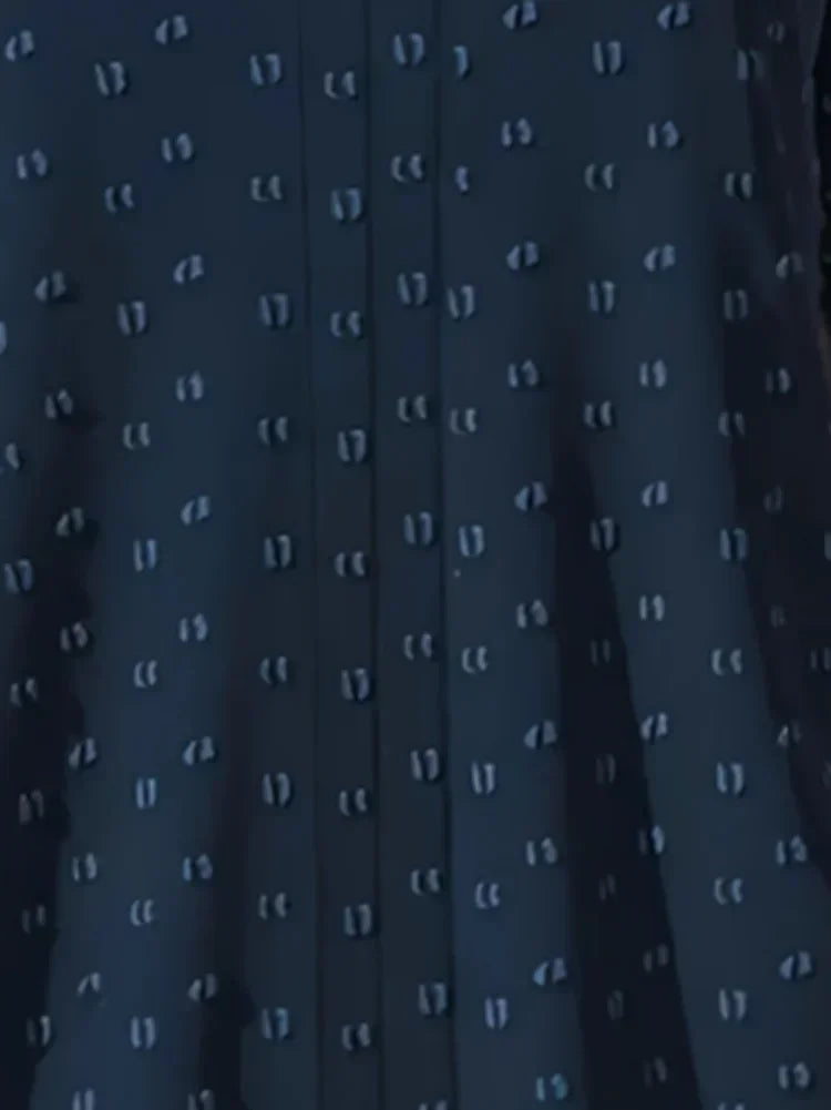 Plus Size 1XL-5XL Women's Swiss Dot Blouse with Button Detail and Long Sleeves Shirt Ladies Stylish and Comfortable V-Neck Top